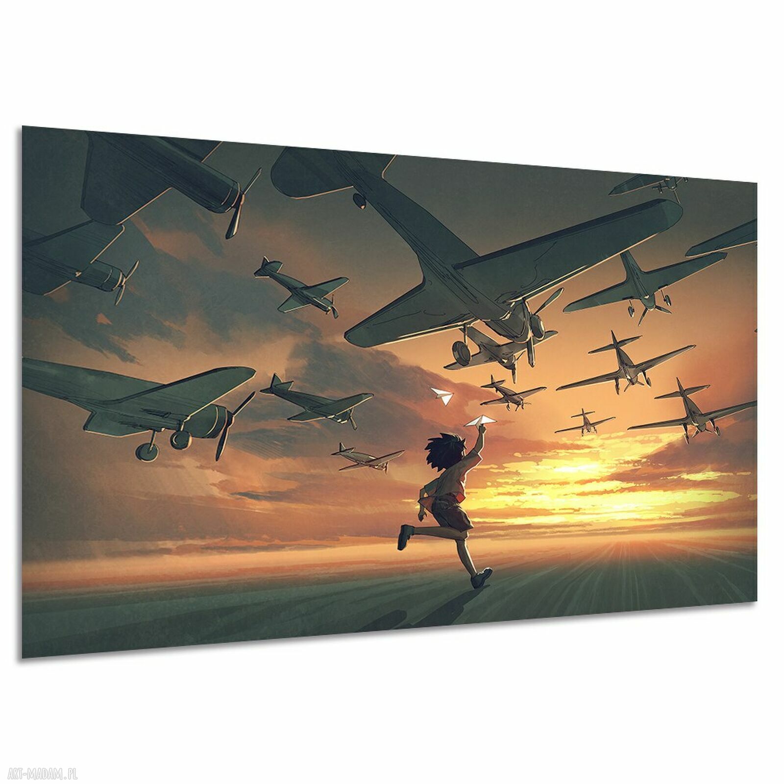 Obraz na płótnie 120x80 cm z samolotami do pokoju dziecka