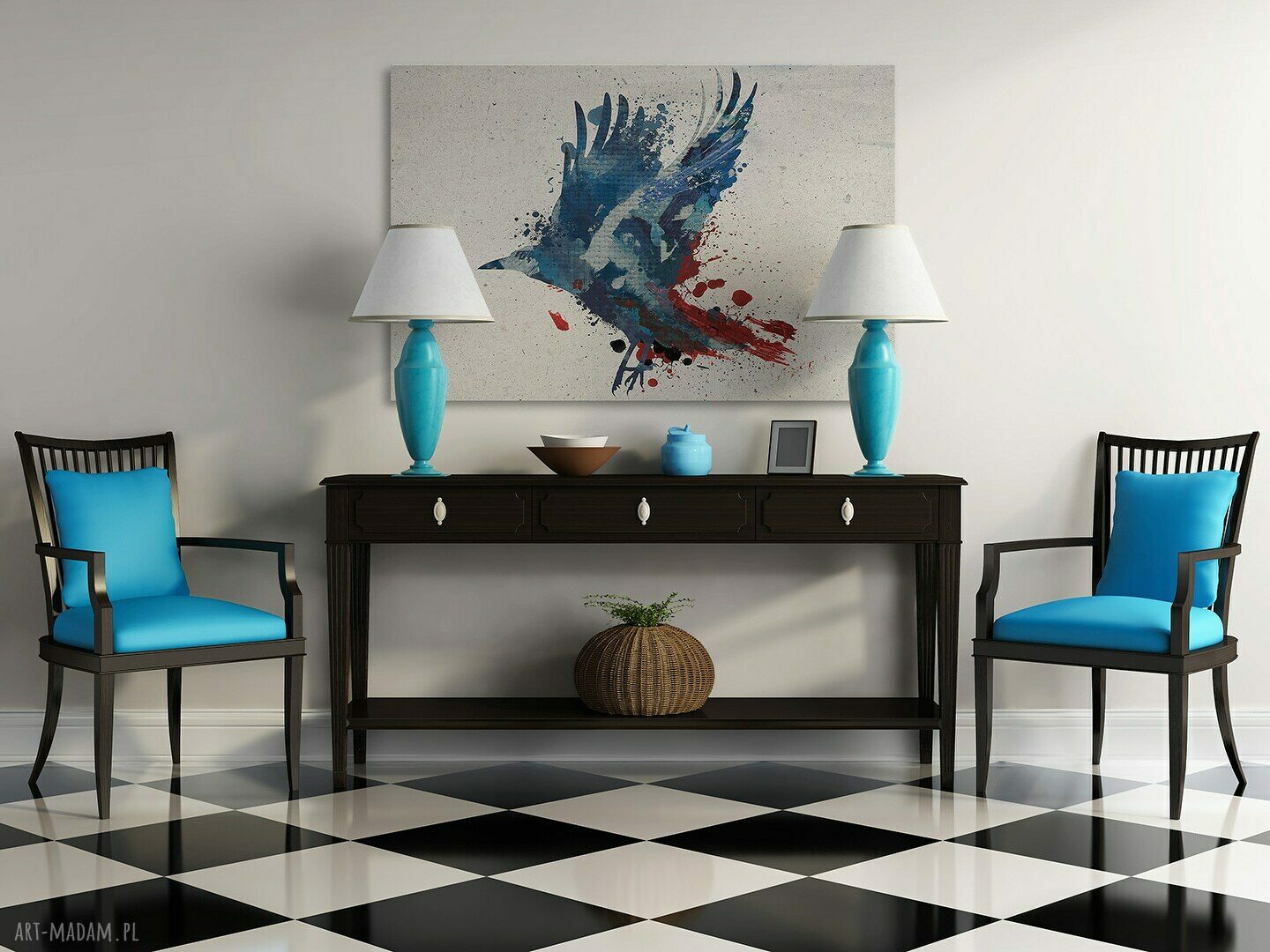 Obraz na płótnie - ABSTRAKCJA PTAK - 120x80 cm (17201)