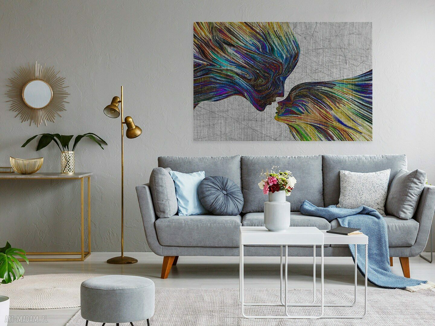 Obraz na płótnie Twarze Pocałunek 120x80 cm (13502)