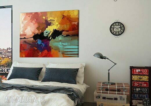 Duży obraz na płótnie 120x80 cm - abstrakcja 0217, gotowy do zawieszenia