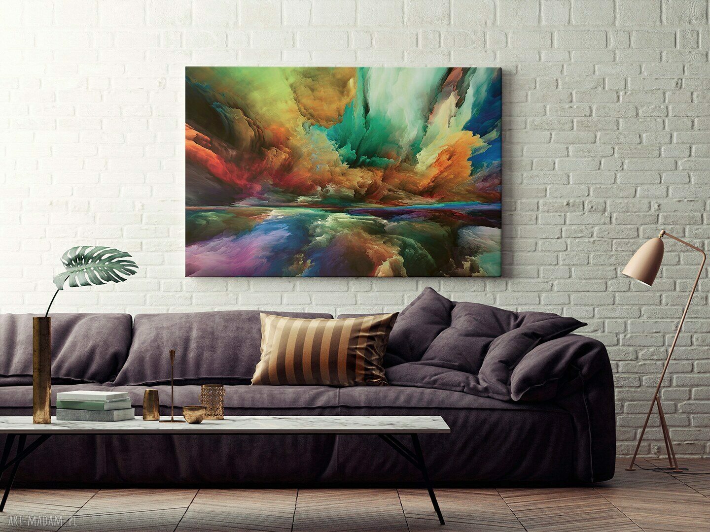 Kolorowe chmury - abstrakcyjny obraz na płótnie 150x100 cm