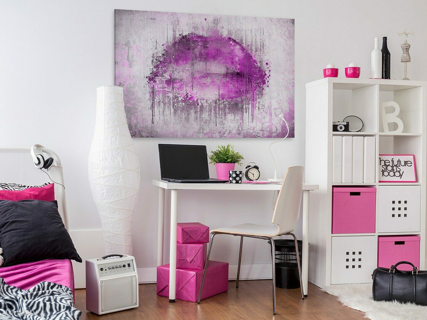 Obraz na płótnie Abstrakcja Usta Fioletowy 120x80 cm (23102)