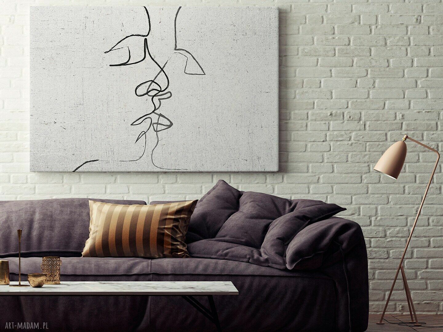 Obraz na płótnie - Abstrakcja Pocałunek - 120x80 cm