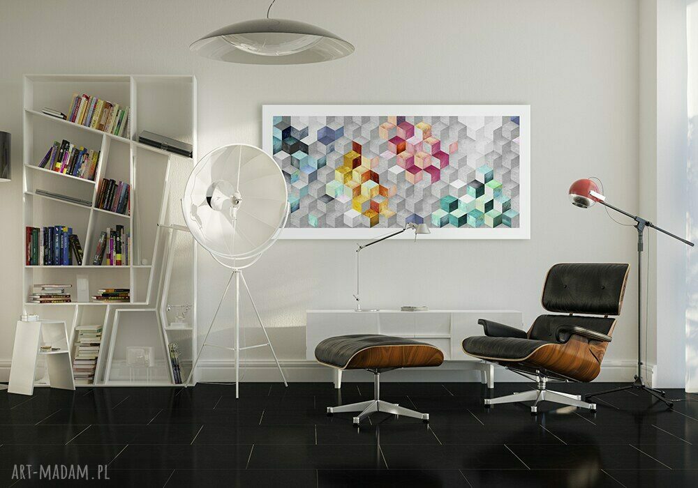 Obraz na płótnie 120x60 cm - Abstrakcja sześciany 02105