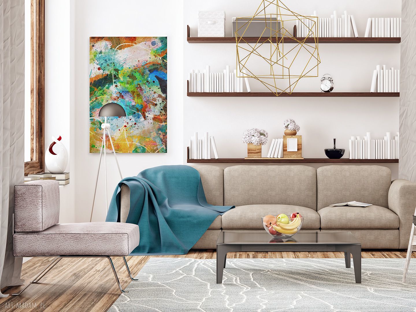 Obraz na płótnie - ABSTRAKCJA KOLORY - 120x80 cm (58101)