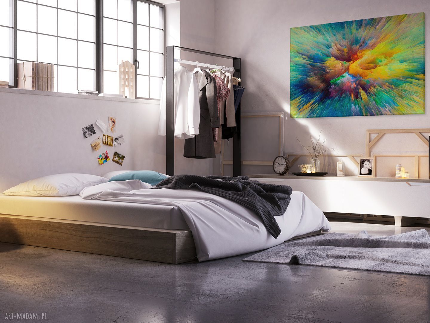 Nowoczesny obraz na płótnie - Kolory abstrakcja sztuka - 120x80 cm (83201)