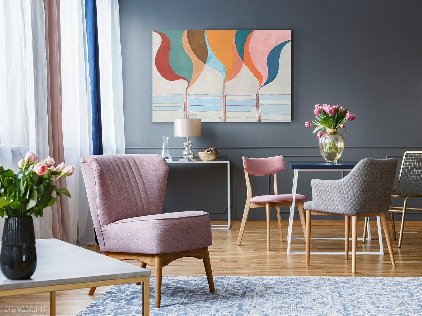 Obraz na płótnie - ABSTRAKCJA VINTAGE RETRO - 120x80 cm (707001)