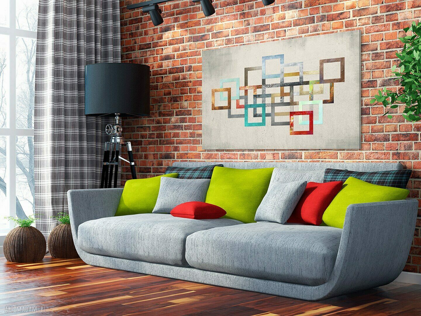 Obraz na płótnie - ŁAŃCUCH KOLORY - 120x80 cm (26501)