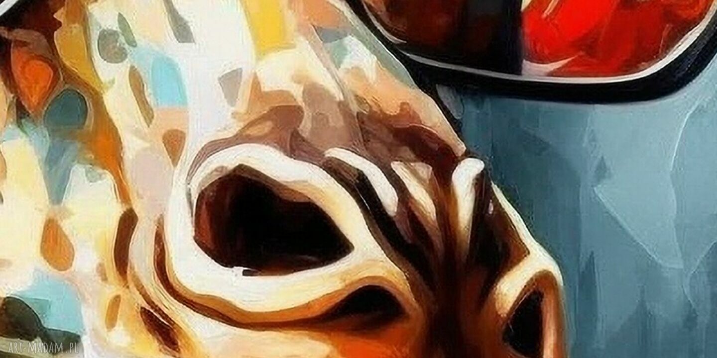 Kolorowy obraz na płótnie Żyrafa pop-art 120x80 - abstrakcja gotowa do powieszenia