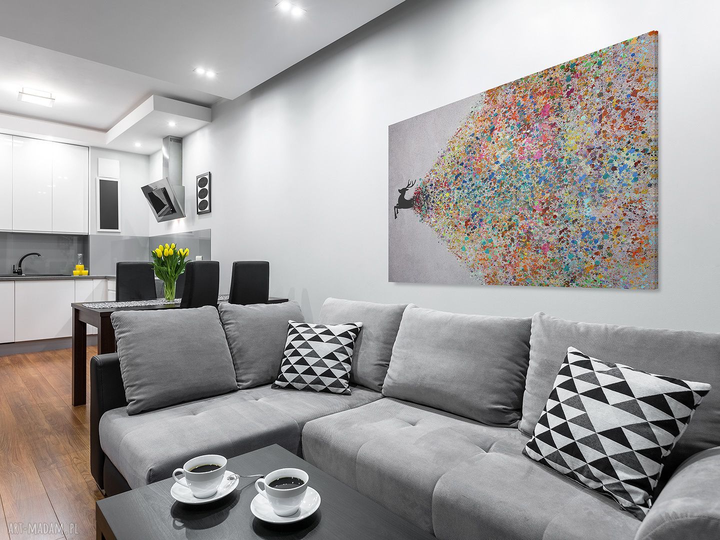 Obraz na płótnie Jeleń Kolory 120x80 cm (49401)