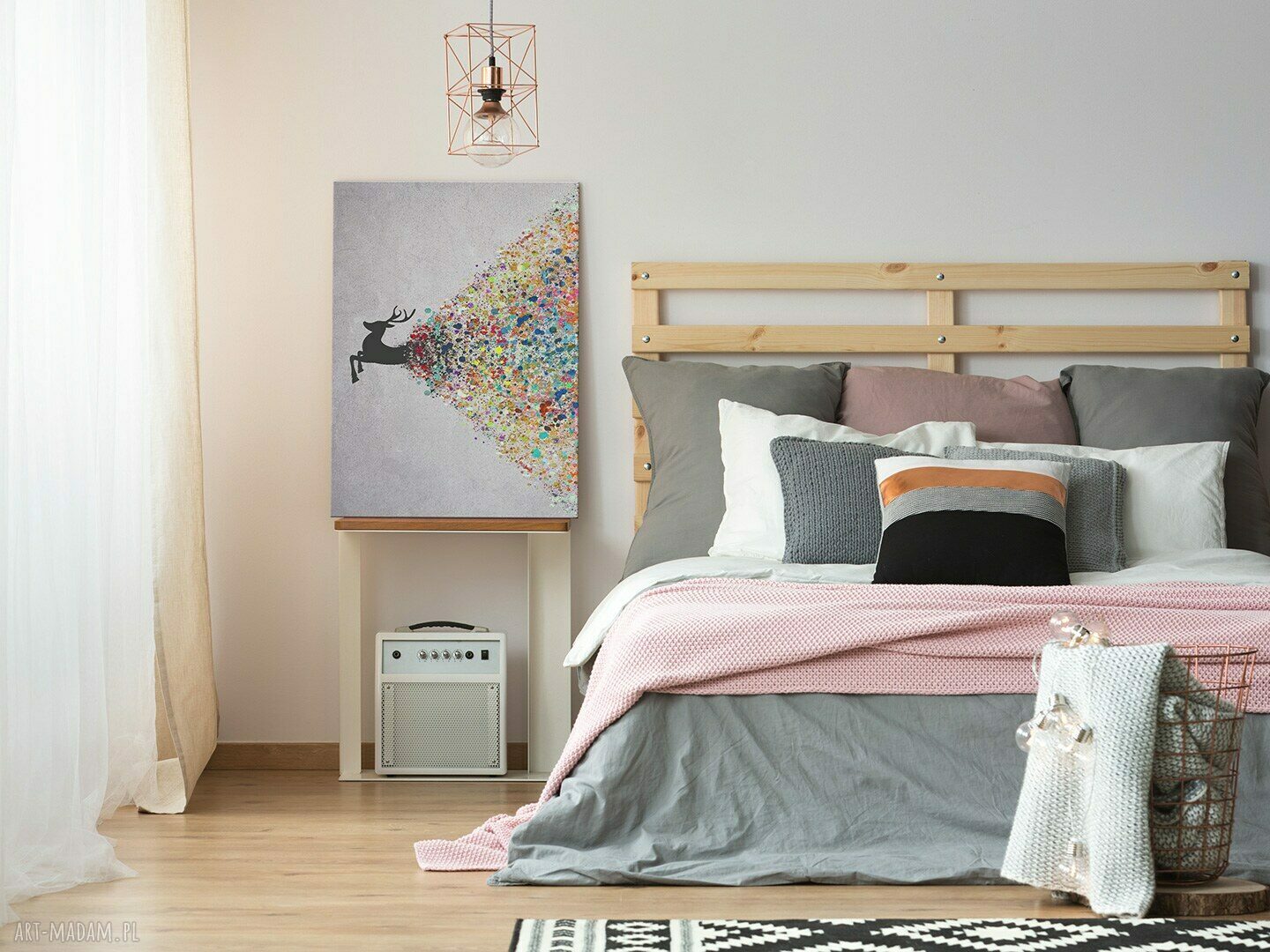 Obraz na płótnie Jeleń Kolory w Pionie 50x70 cm (49408)