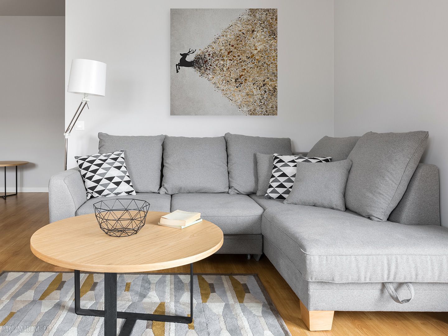 Obraz na płótnie Jeleń beżowy brązowy 80x80 cm (kwadrat)