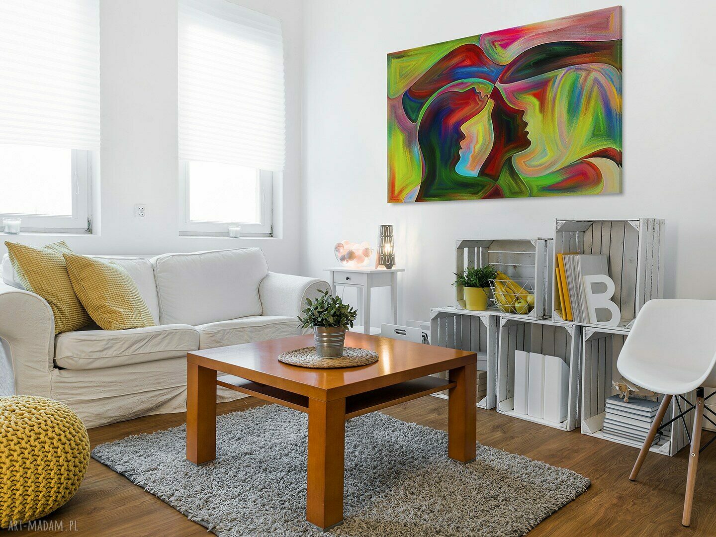 Obraz na płótnie - TWARZE ABSTRAKCJA - 120x80 cm (39201)