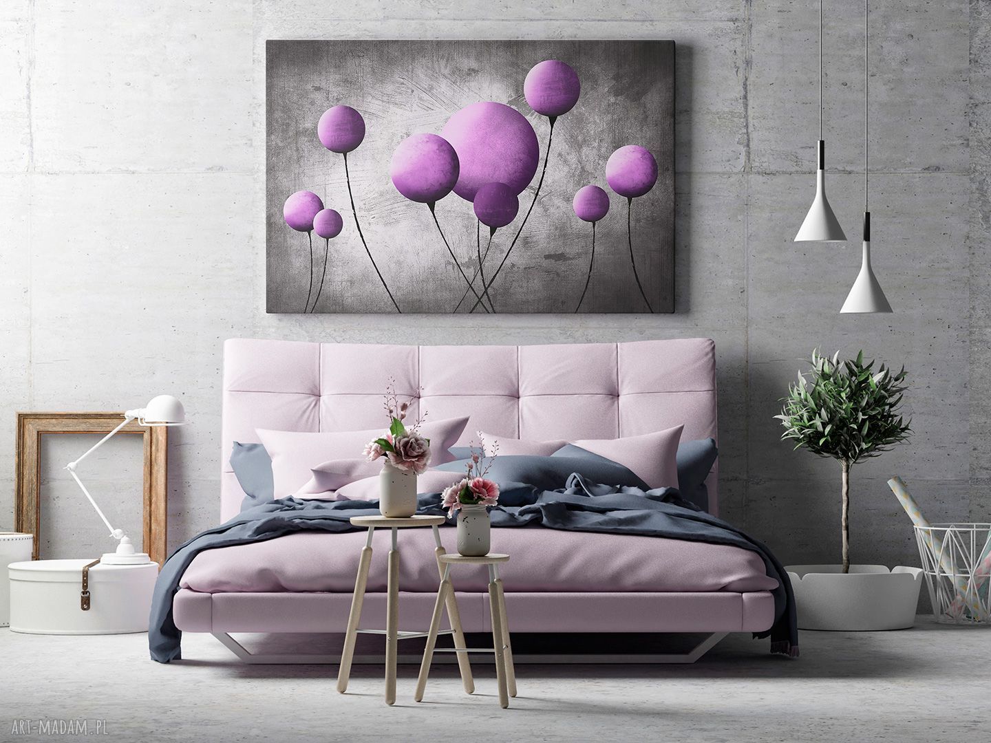 Obraz na płótnie Balon Balonik Fioletowy 120x80 cm (69203)