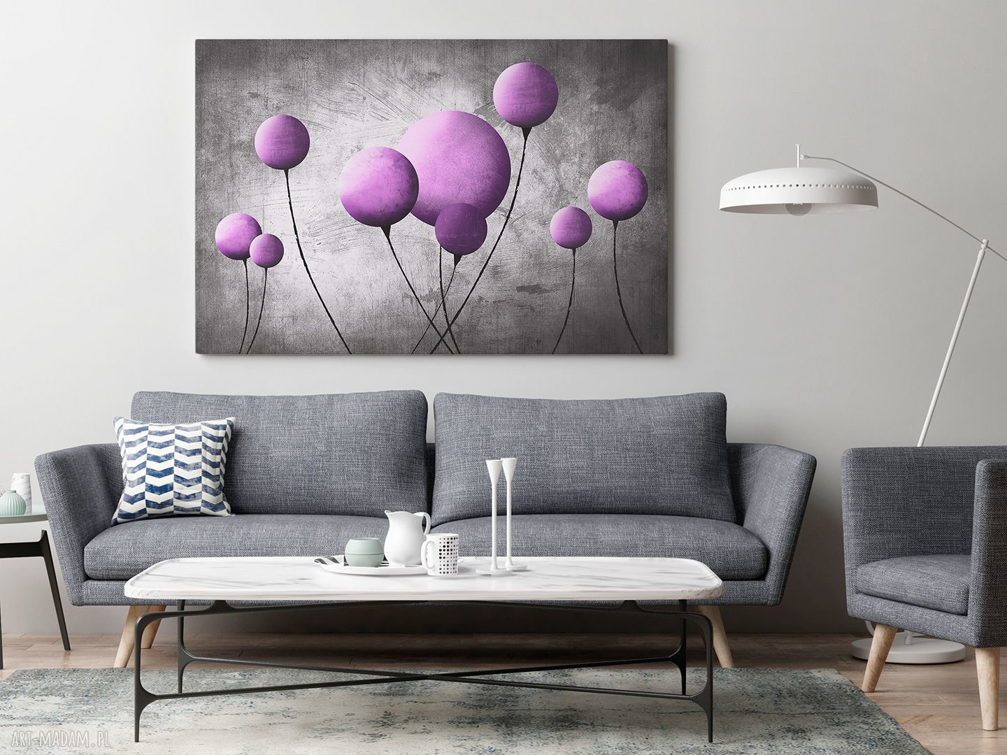 Obraz na płótnie Balon Balonik Fioletowy 120x80 cm (69203)