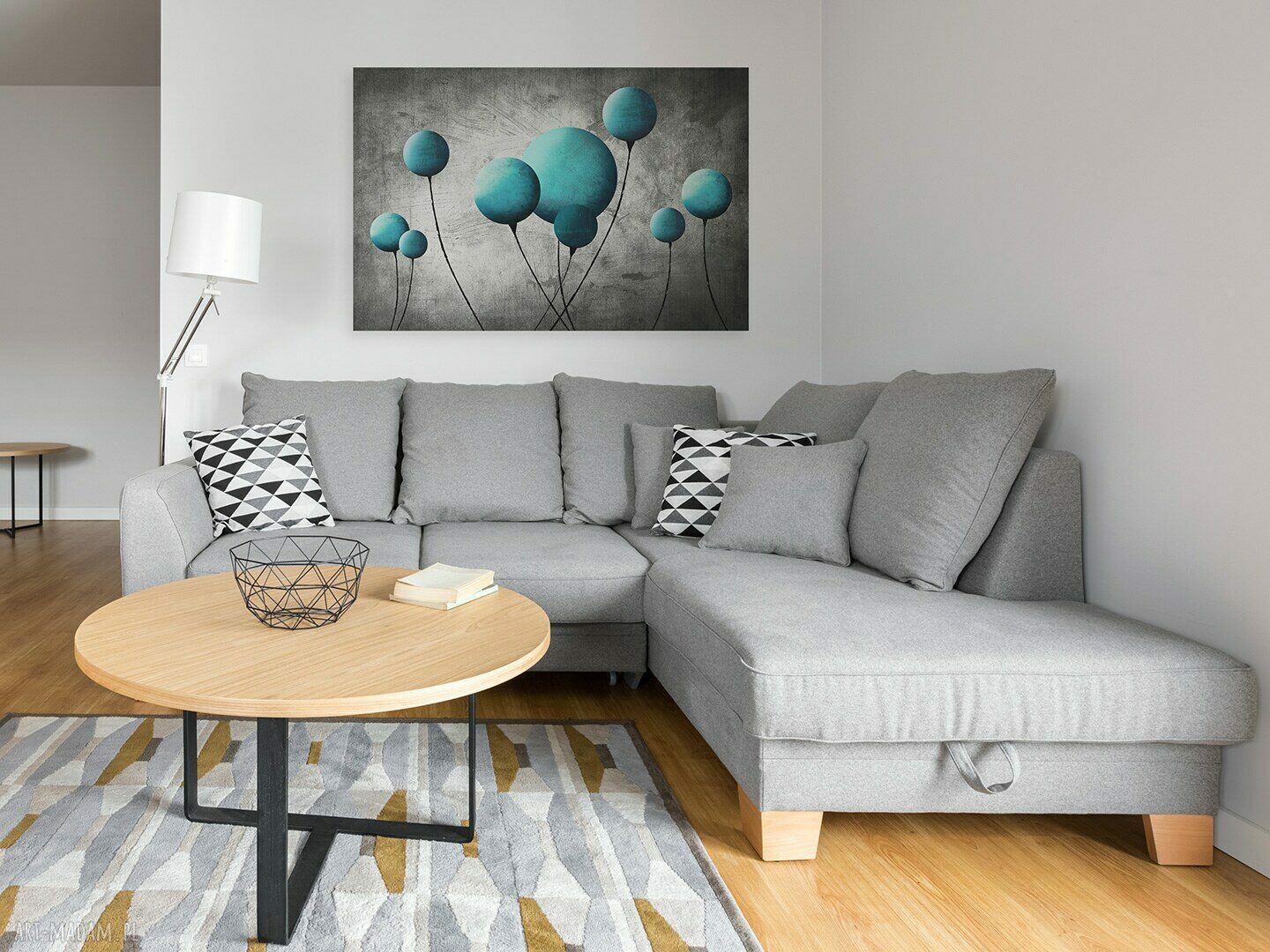 Obraz na płótnie - Balon Balonik Turkusowy - 120x80 cm (69202)