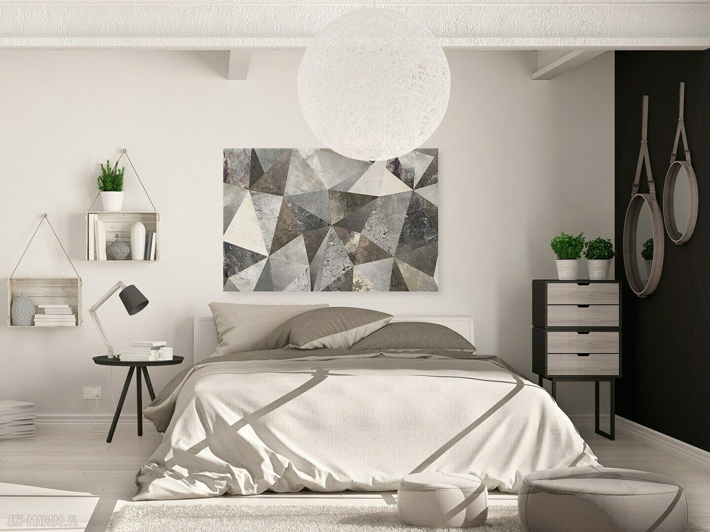 Obraz na płótnie BETON TRÓJKĄTY LOFT 120x80 cm
