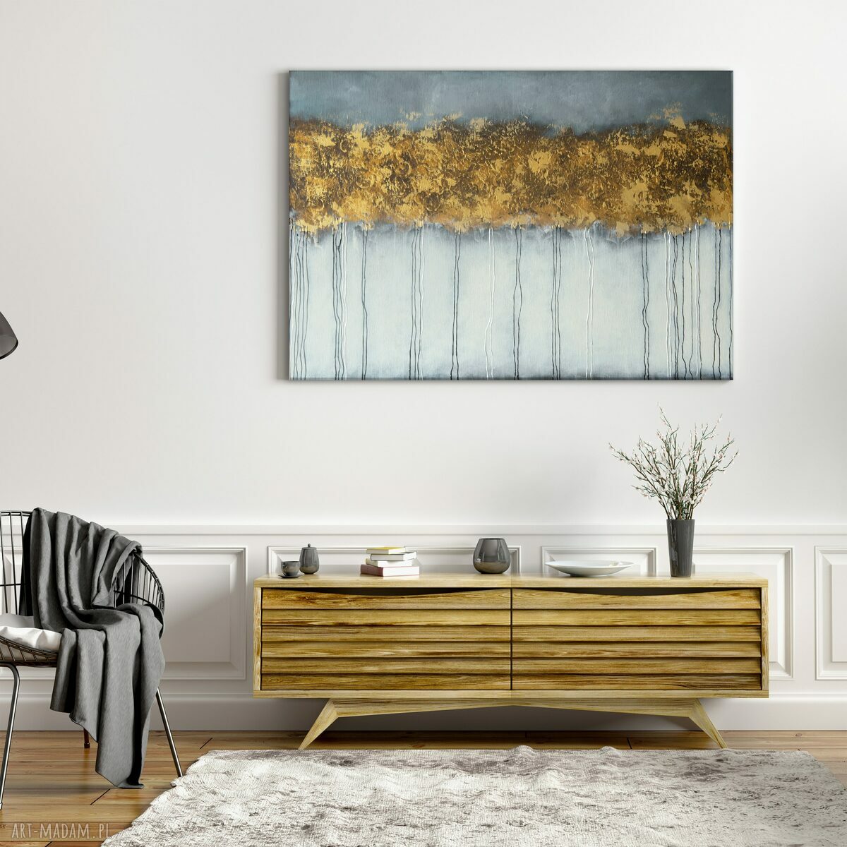 Abstrakcyjne drzewa na płótnie 100x70 cm - elegancka dekoracja ścienna