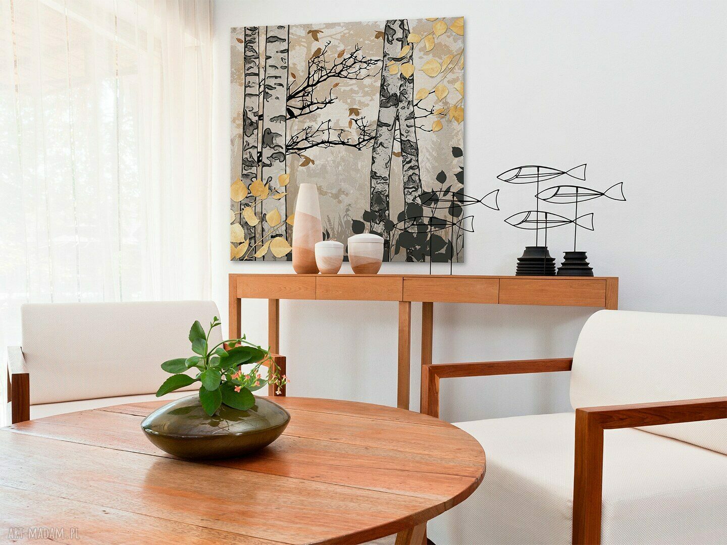 Obraz na płótnie - DRZEWA BRZOZY - 80x80 cm (10301)