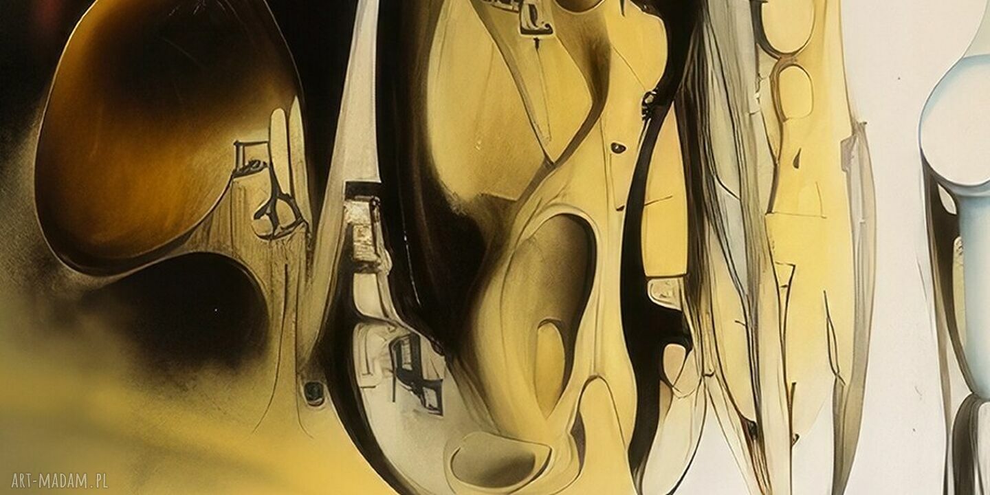 Abstrakcja 66 z Buddą - obraz na płótnie 120x80 cm w słonecznych kolorach