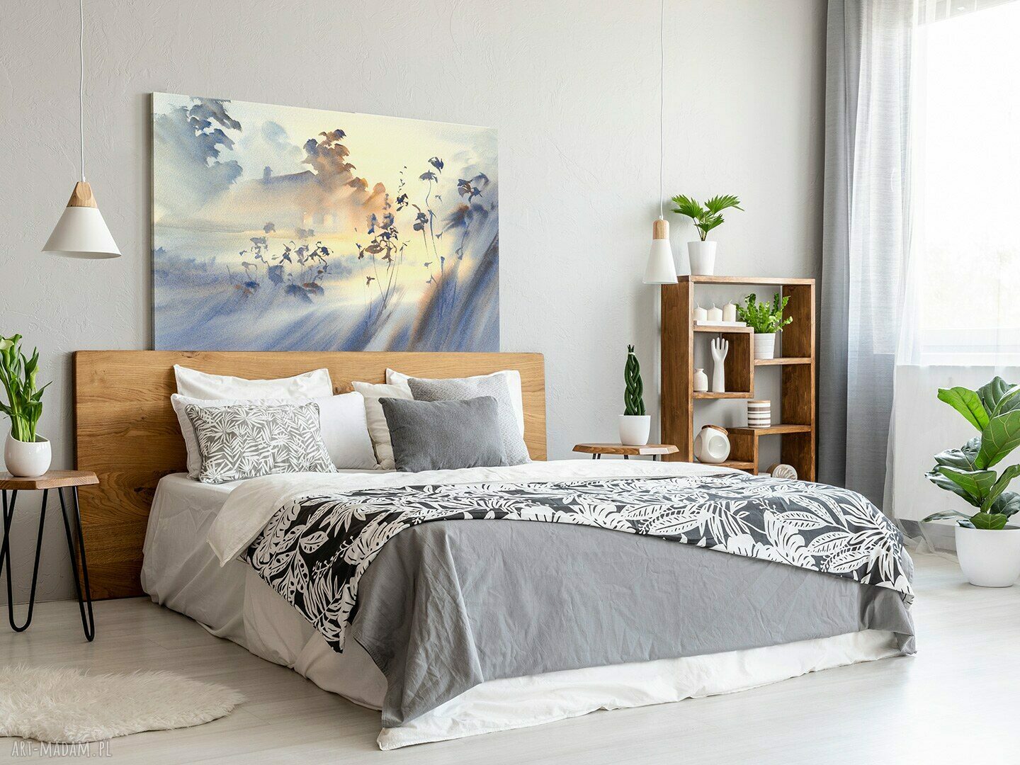 Obraz na płótnie - Mgła Pejzaż Natura Rozmyty 120x80 cm (97001)