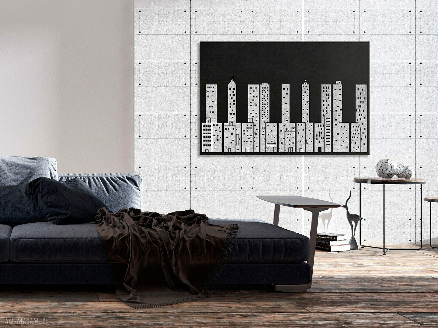 Obraz na płótnie - KLAWISZE BUDYNKI MIASTO - 120x80 cm (37401)