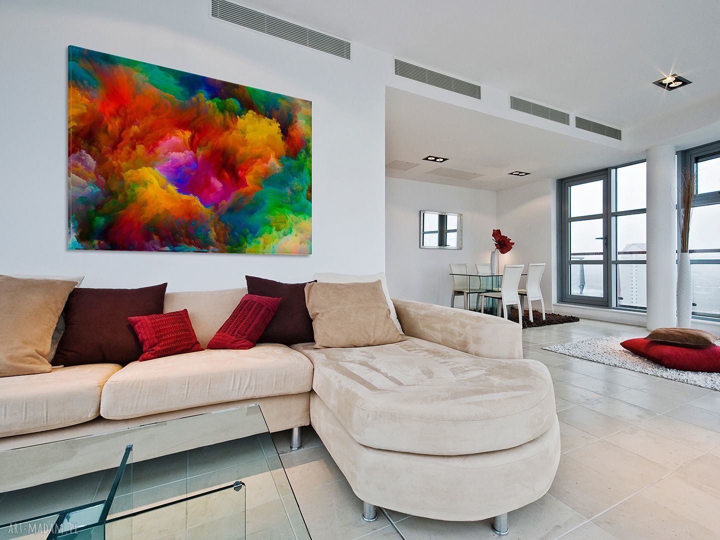 Obraz na płótnie Kolorowe chmury 120x80 cm - nowoczesna abstrakcja