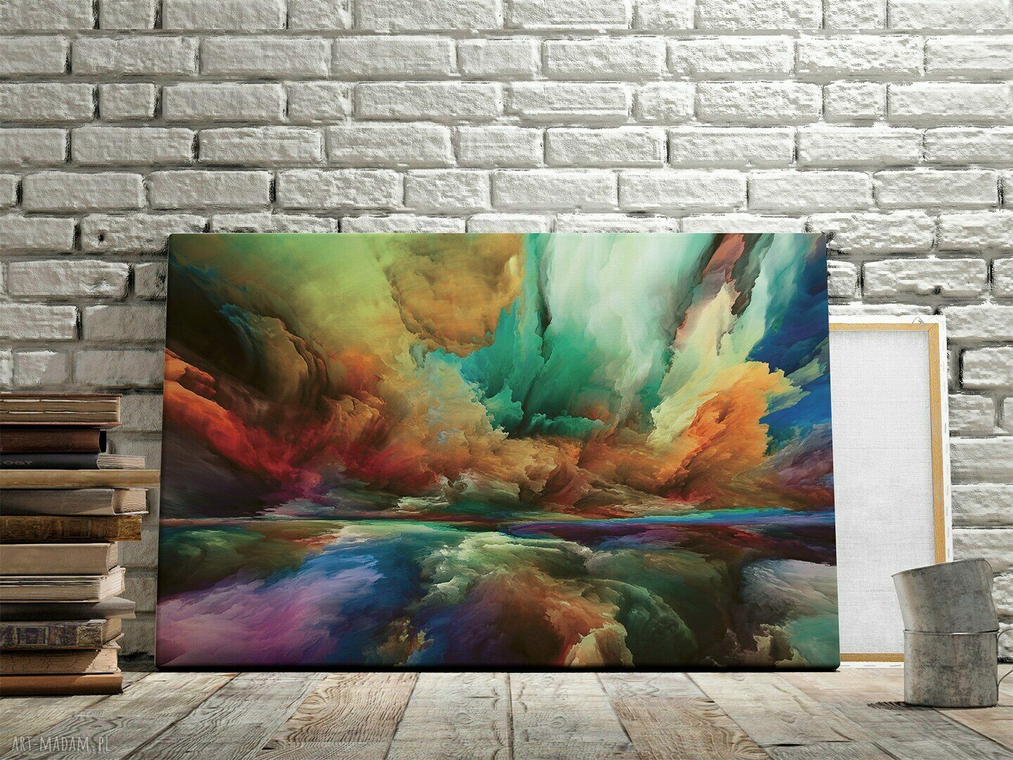 Kolorowe chmury - abstrakcyjny obraz na płótnie 150x100 cm