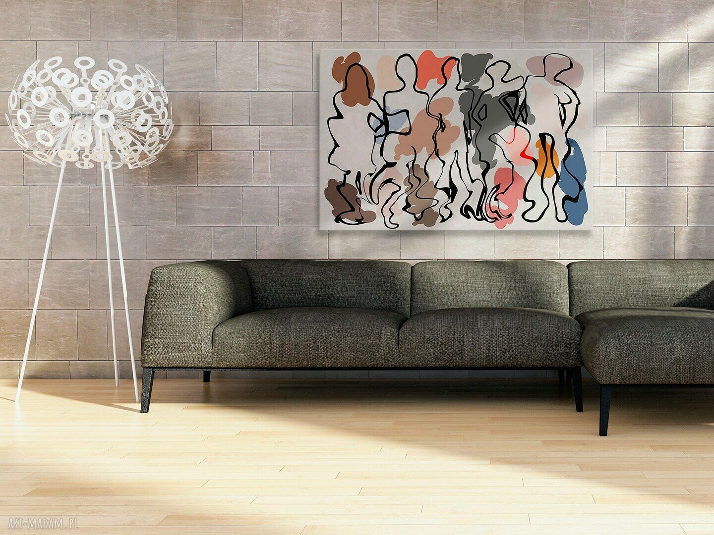Obraz na płótnie - CIENIE POSTACIE - 120x80 cm (30301)