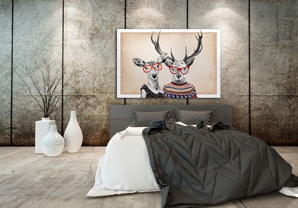 Obraz na płótnie JELNIE LOVE 120x80 cm - wysyłka w 24h