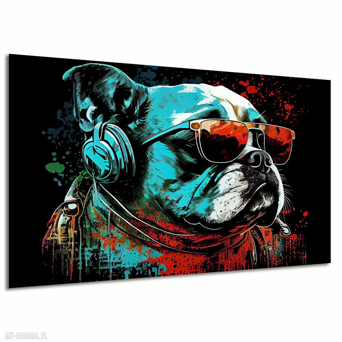 Obraz na płótnie PIES 11 buldog pop art 120x80
