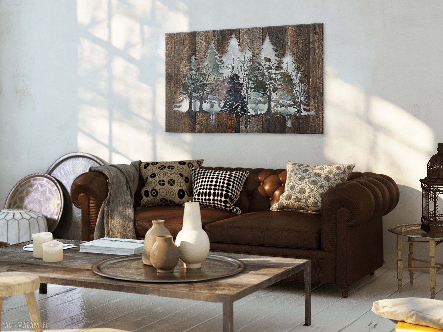 Obraz na płótnie: Drewno, Deski i Natura Drzew 120x80 cm
