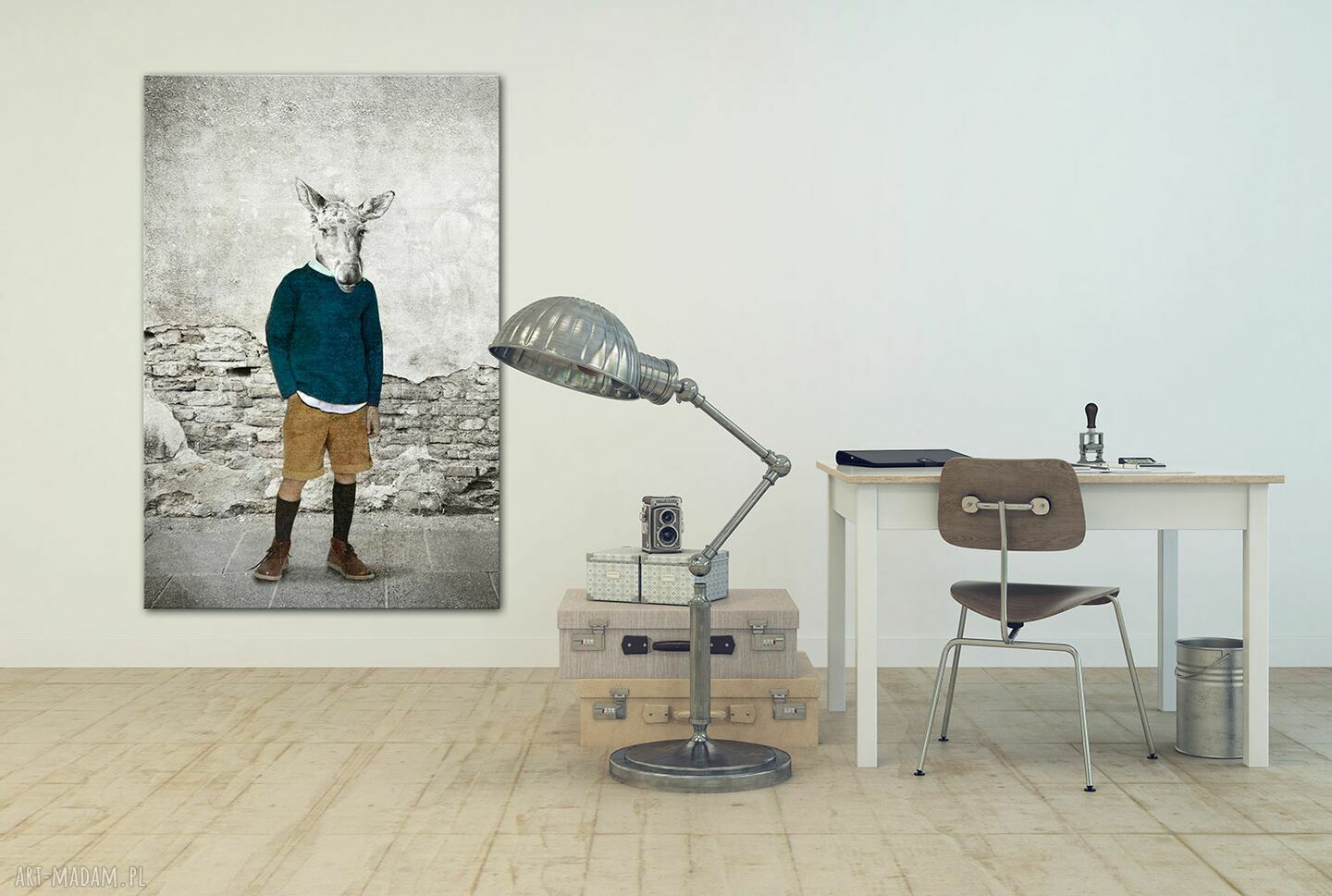 Obraz na płótnie „Tymczasem nad Biebrzą” - Kawaler Łoś 80x120 cm