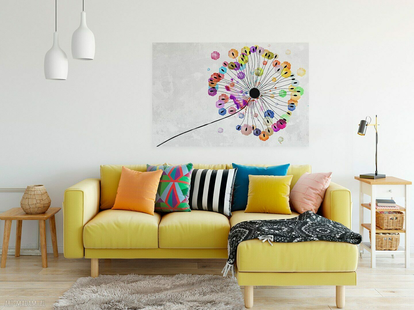 Obraz na płótnie - DMUCHAWIEC KOLOROWY - 120x80 cm (73501)