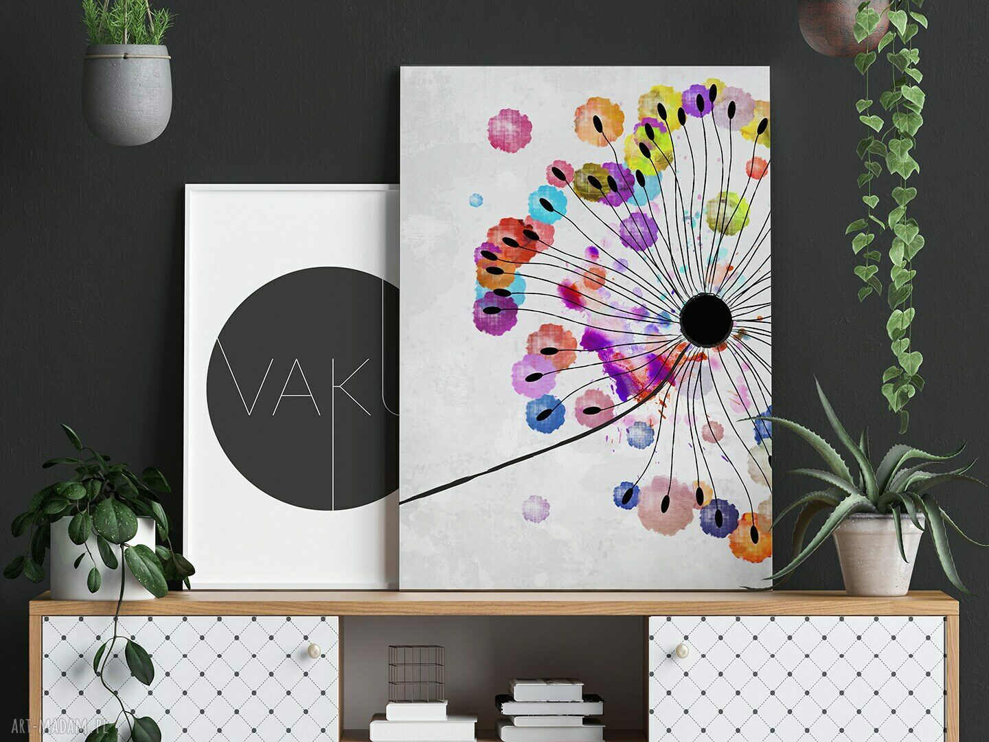 Obraz na płótnie Dmuchawiec kolorowy w pionie 50x70 cm