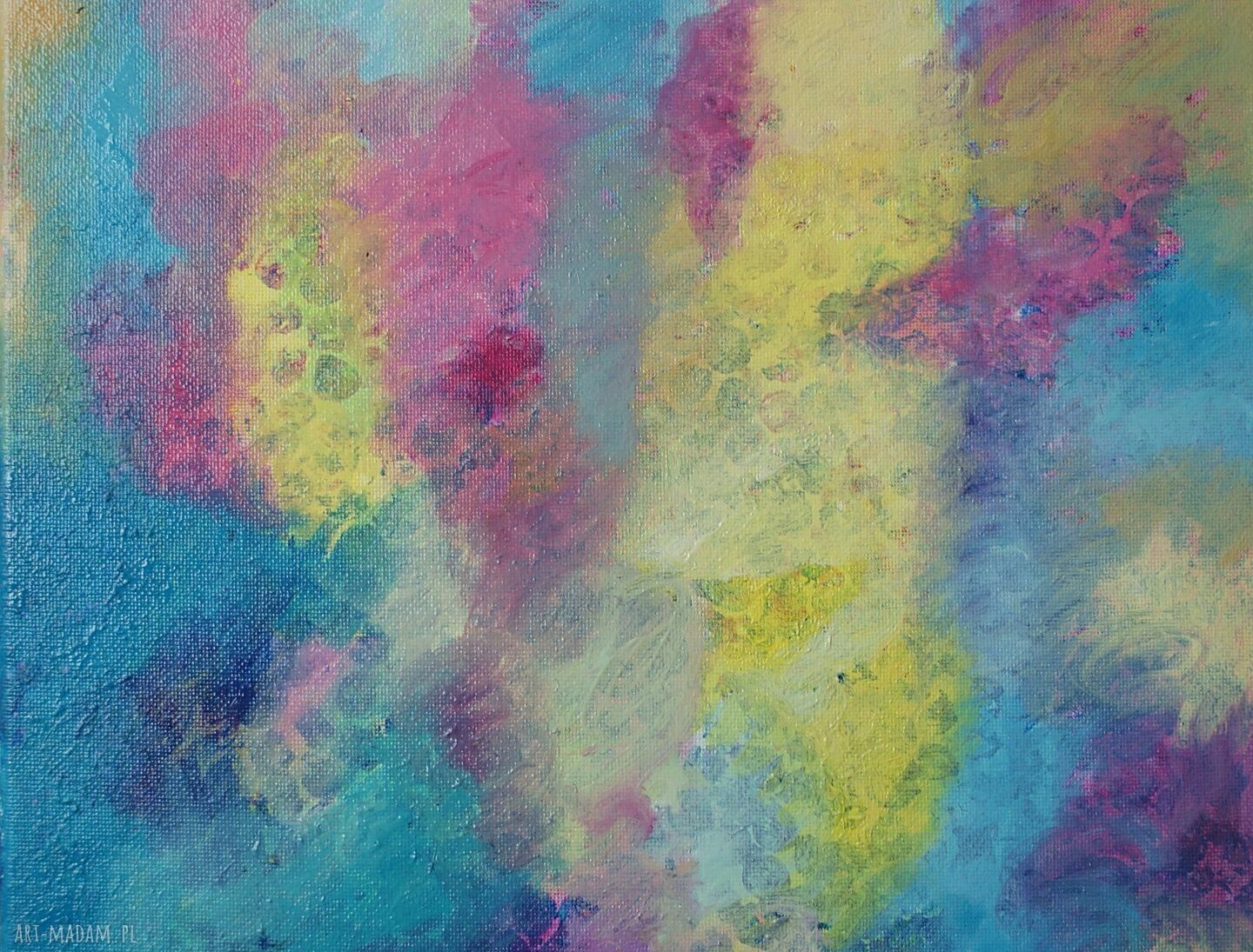 Abstrakcyjny obraz w stylu ekspresjonizmu - 30 x 40 cm na płótnie z akrylami