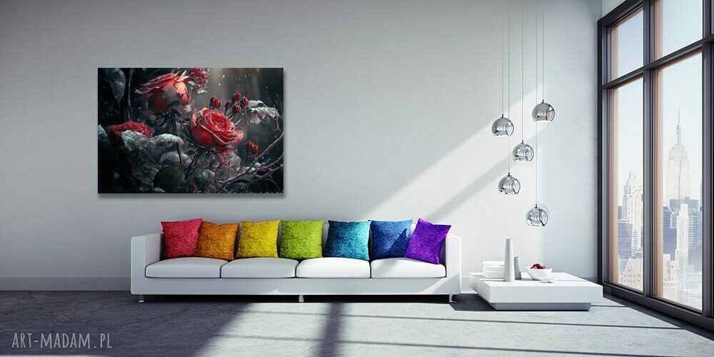 Obraz na płótnie Róże Red 51 120x80 cm Glamour - gotowy do zawieszenia