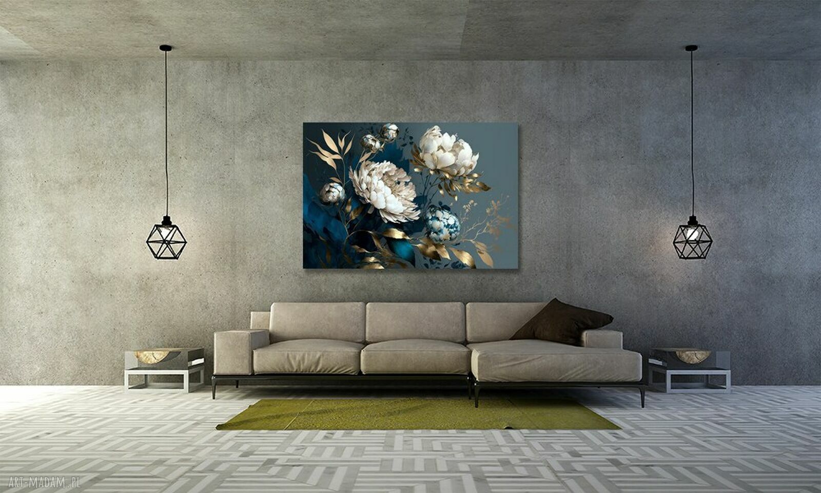 Duży obraz na płótnie Piwonie Kwiaty 52 glamour 120x80 - gotowy do zawieszenia