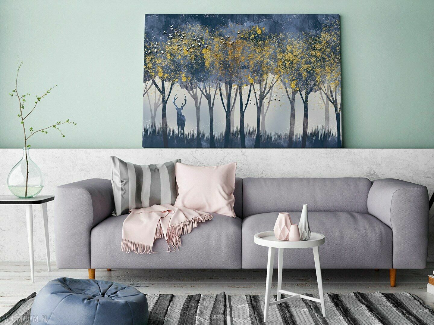 Obraz na płótnie Jeleń Złoty Las 120x80 cm (98701)