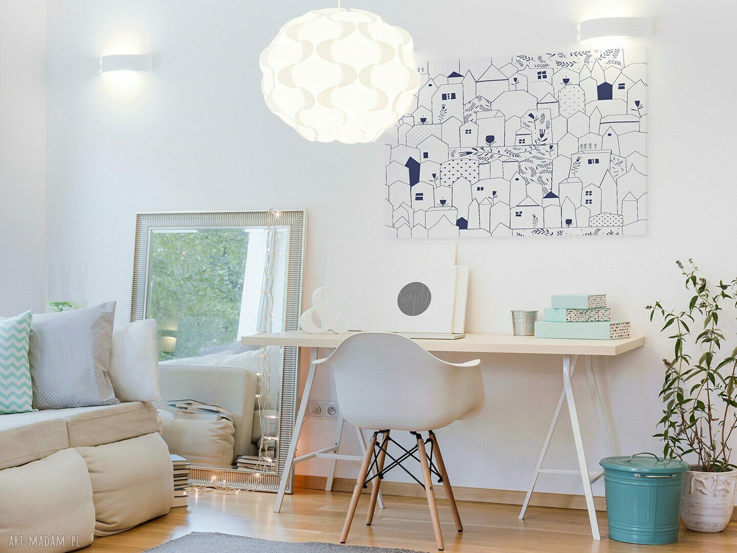 Obraz na płótnie Domki Minimalizm 120x80 cm - gotowy do powieszenia