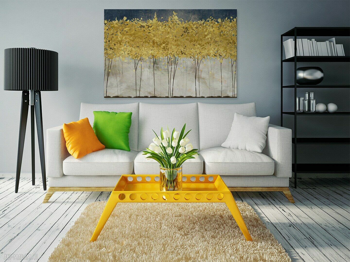 Złote Drzewa - obraz na płótnie 150x100 cm na indywidualne zamówienie