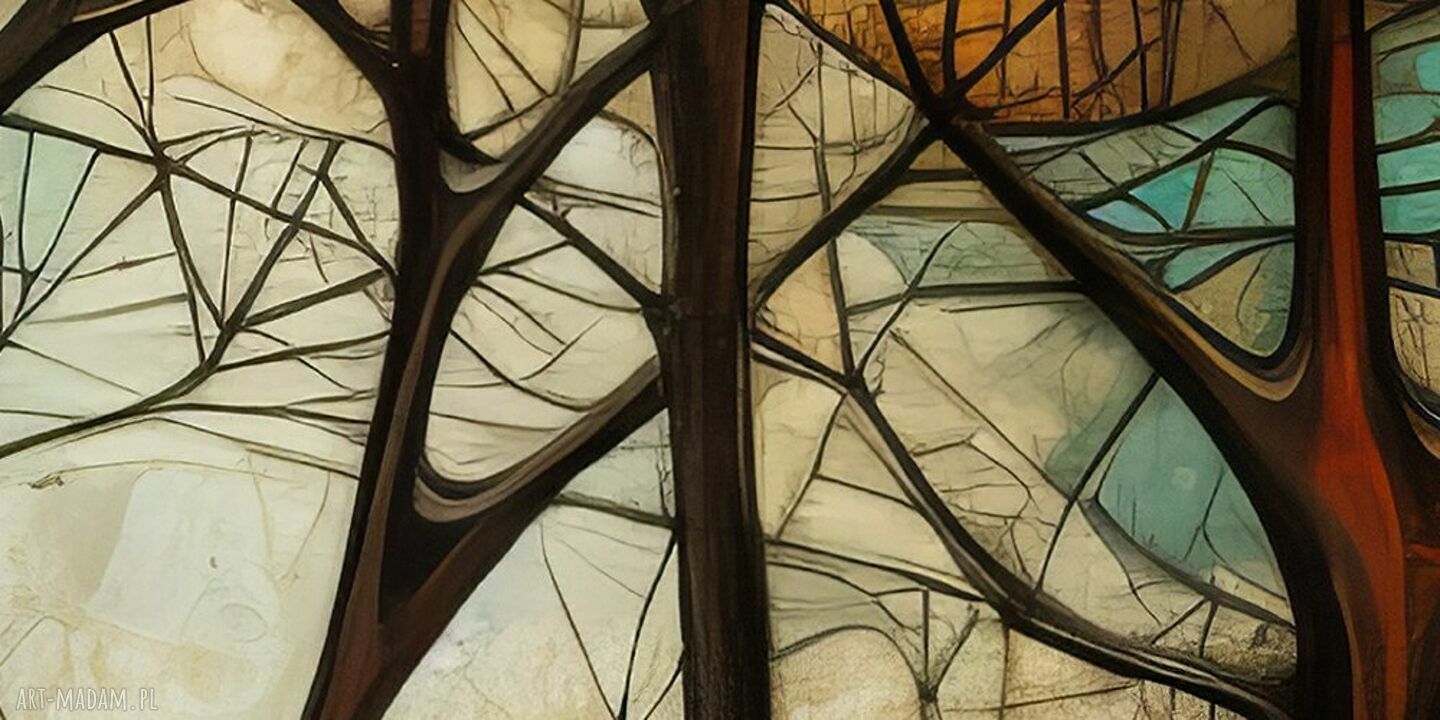 Obraz na płótnie Drzewa 13 geometryczne do szarego wnętrza 120x80 cm