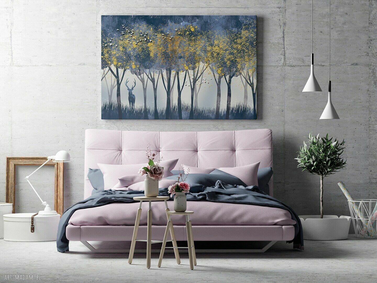 Obraz na płótnie Jeleń Złoty Las 120x80 cm (98701)