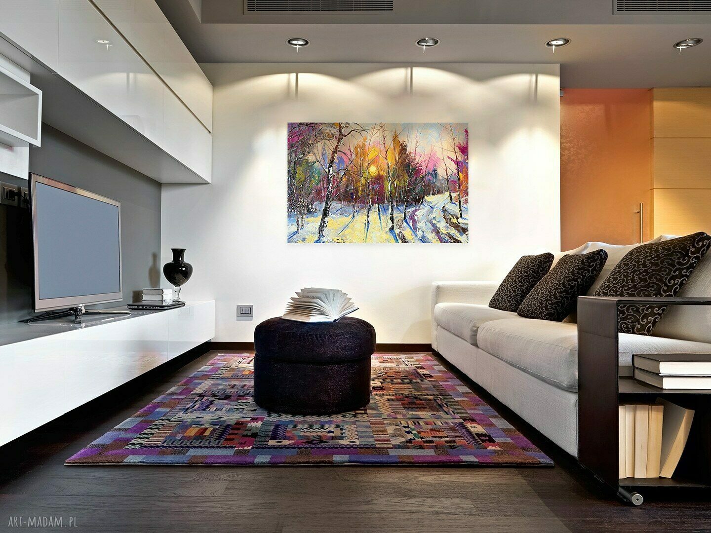 Obraz na płótnie - Las Zima Drzewa 90x60 cm (62601/90x60)