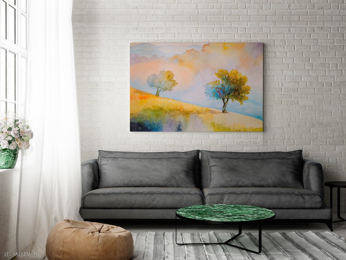 Obraz na płótnie - JESIEŃ SAD DRZEWA PEJZAŻ - 120x80 cm (87901)