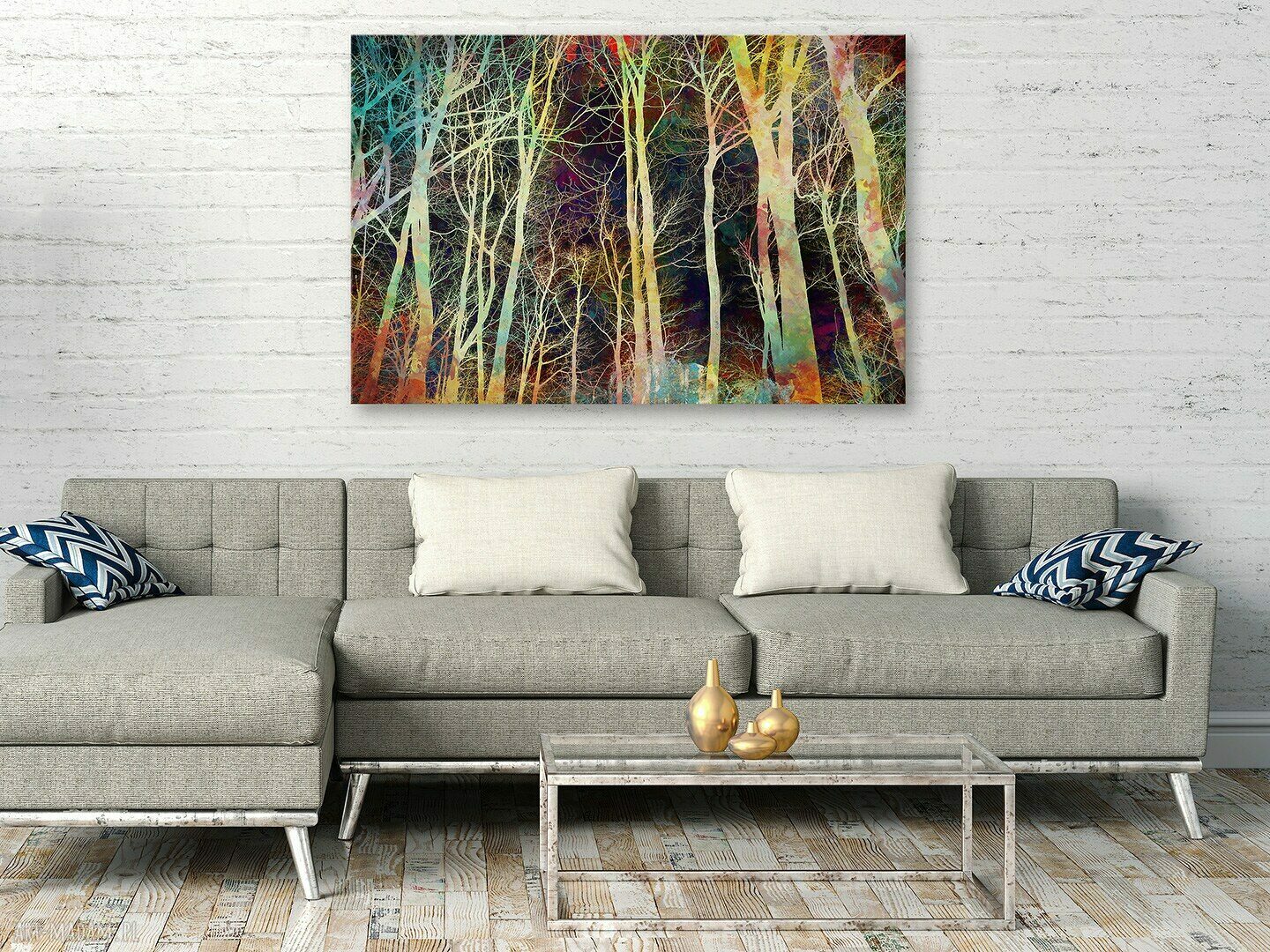 Obraz na płótnie - NOC DRZEWA GAŁĘZIE - 120x80 cm (48301)