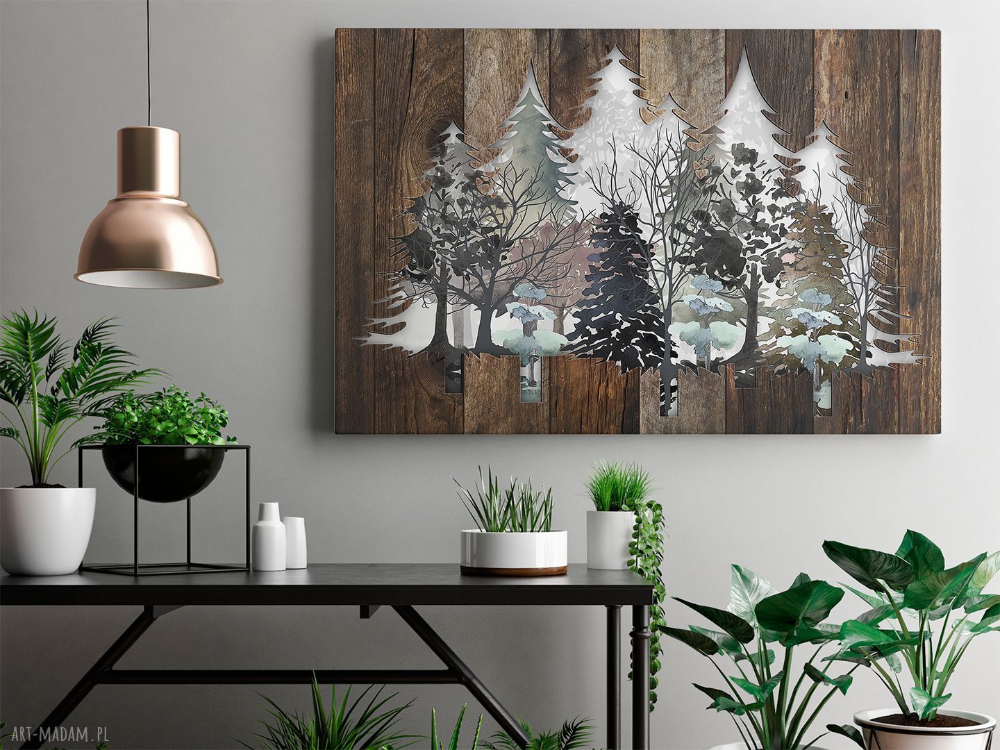 Obraz na płótnie: Drewno, Deski i Natura Drzew 120x80 cm