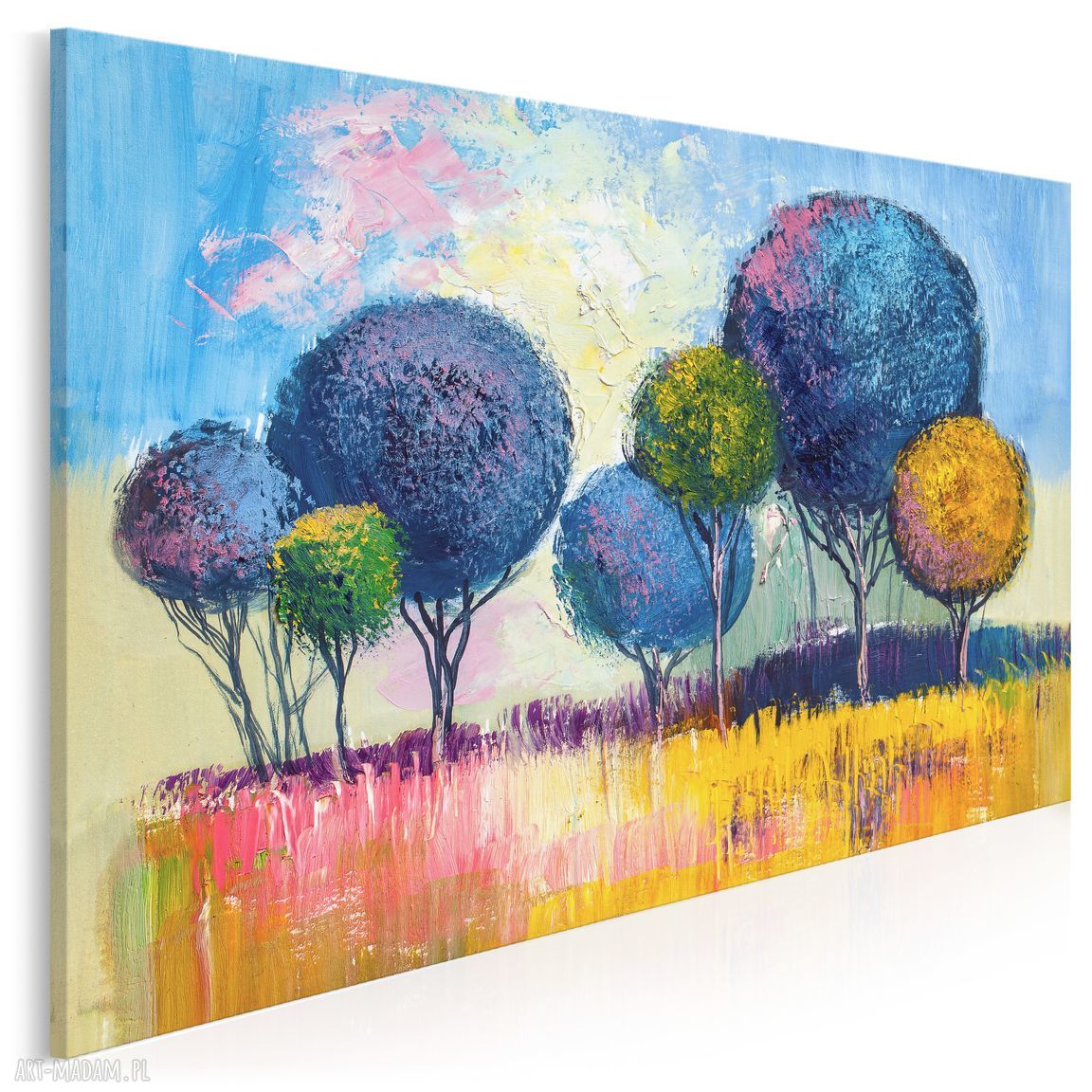 Obraz na płótnie: drzewa, natura, las i łąka - krajobraz 120x80 cm 79601