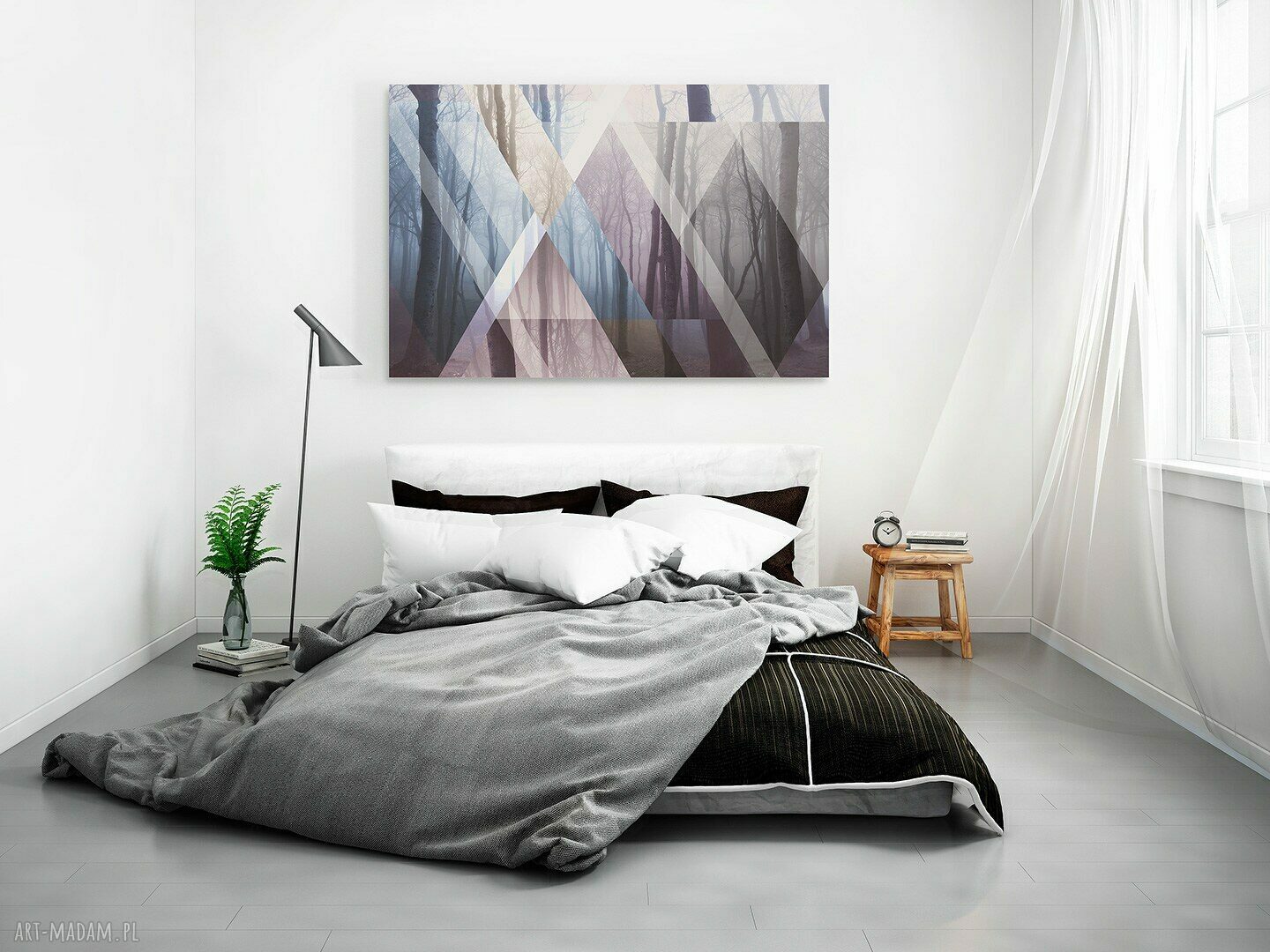 Trójkąty Las - nowoczesny obraz na płótnie 120x80 cm