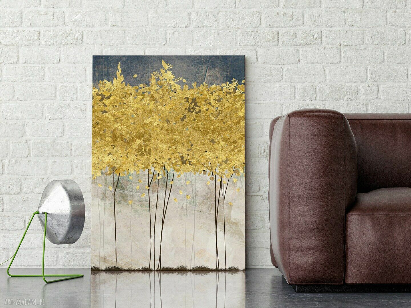 Złote drzewa na płótnie w pionie 50x70 cm (77103)
